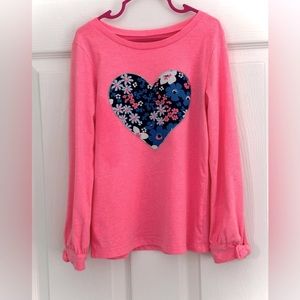 Floral Heart Pink Long Sleeve Shirt